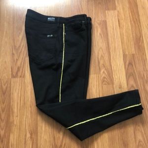 Seven7 High Rise Skinny Gold Trim Black Jeans Sz 12